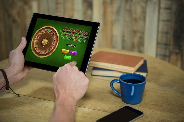 Layar permainan Gonzo's Quest di platform egp88 dengan gulungan slot dan simbol cascading